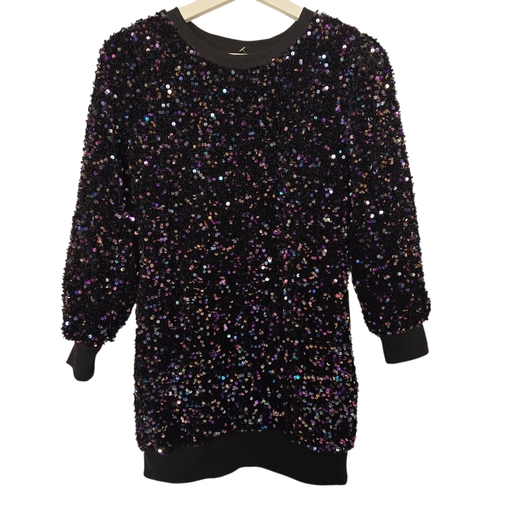 Elegant Black Sequin Kids Dress